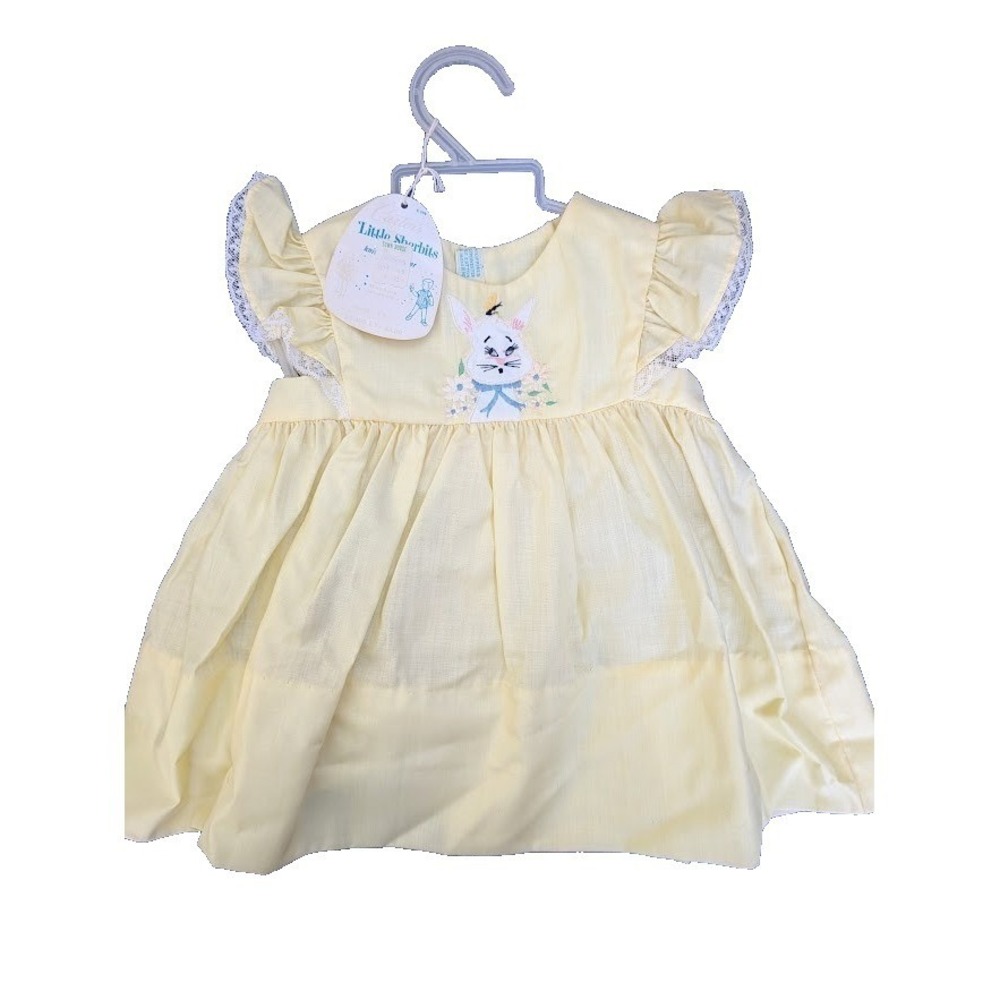 Vintage Antique Baby Cherubs Kodel Dress 12 Months Embroidered Bunny Doll New
